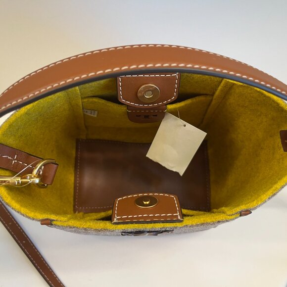 Tory Burch - Authentic - McGraw Tan Wool Bucket Bag - Designer - NWT - Picture 10 of 11